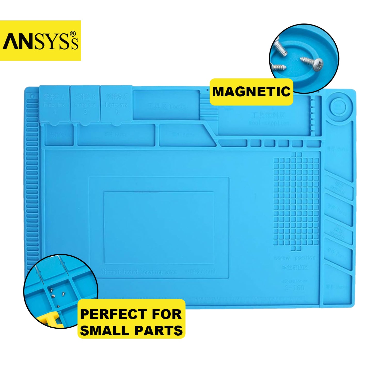 Repair Mat with tool slots Blue