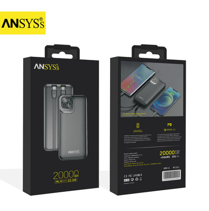 20K mAh PB-120 2in1 Bulit-in cables
