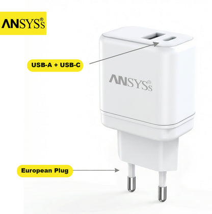 USB-A + USB-C 22.5W Travel Fast Charger MC-27
